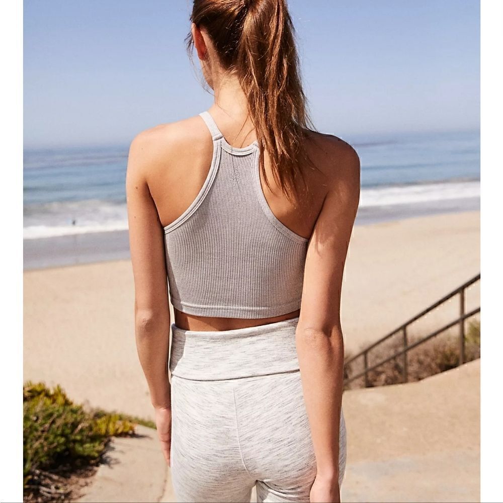 Free People Happiness Runs Heather Grey Tank XS/S - Picture 2 of 7